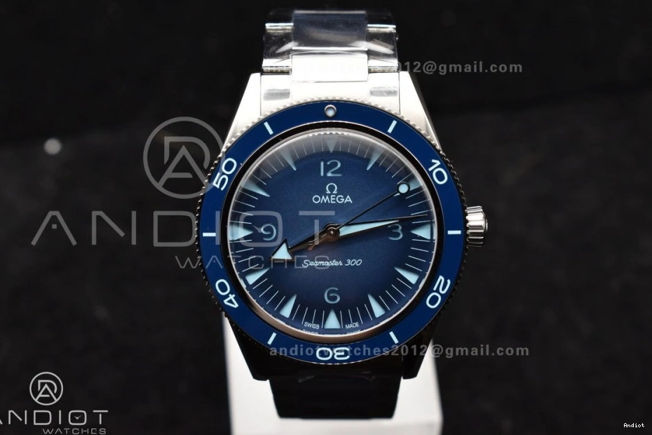 Bracelet Dial Blue Heritage Best VSF Seamaster 1:1 Edition on Clone Super 300 SS A8912 0401
